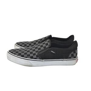 Vans Black Gray Size 11 Asher Deluxe Cherkboard Sneaker